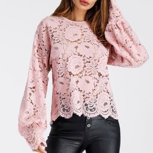 Pink lace top